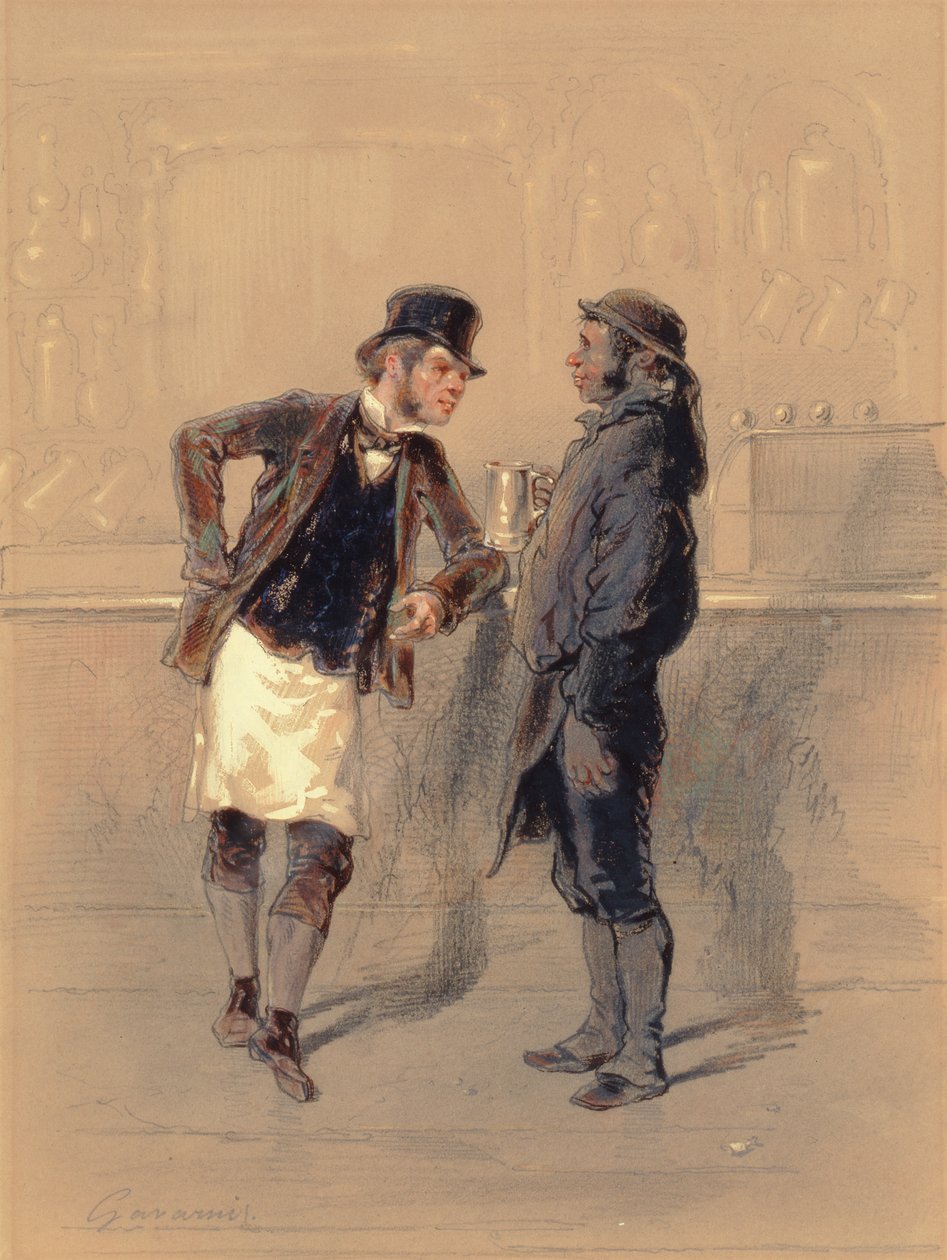 Car Man and Coal Heaver, 1848 (wc, grafit, ołówek i karoseria na papierze) autorstwa Paul Gavarni