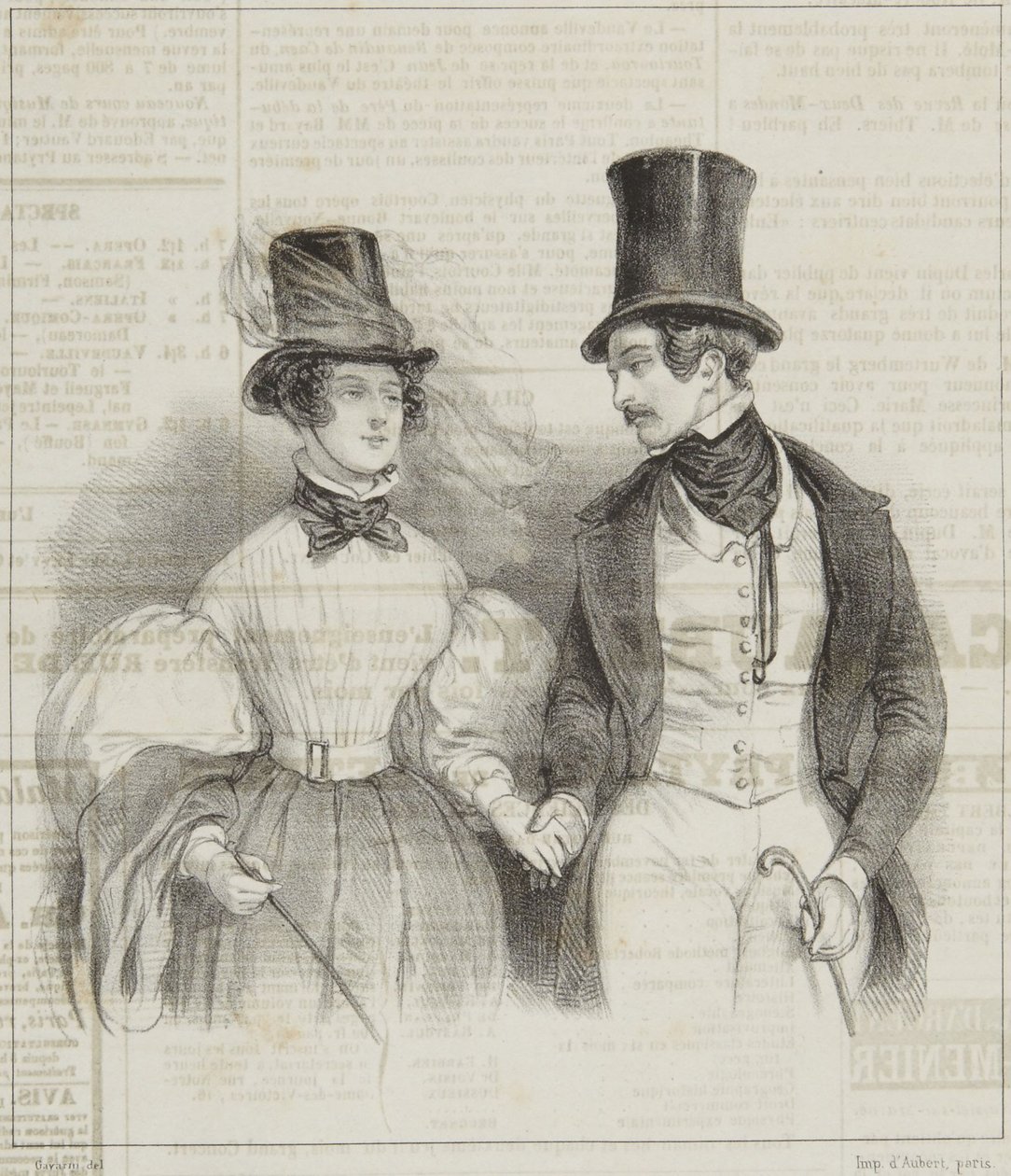 „Poranne stroje” z serii „Revue Fashionable” autorstwa Paul Gavarni