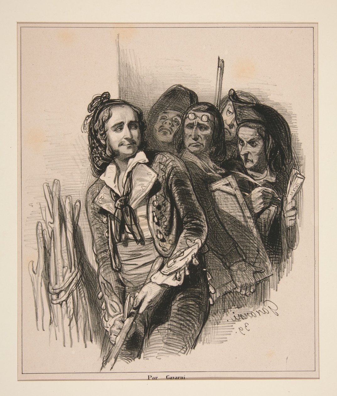 Figaro zawsze znajdzie zielone drewno. autorstwa Paul Gavarni