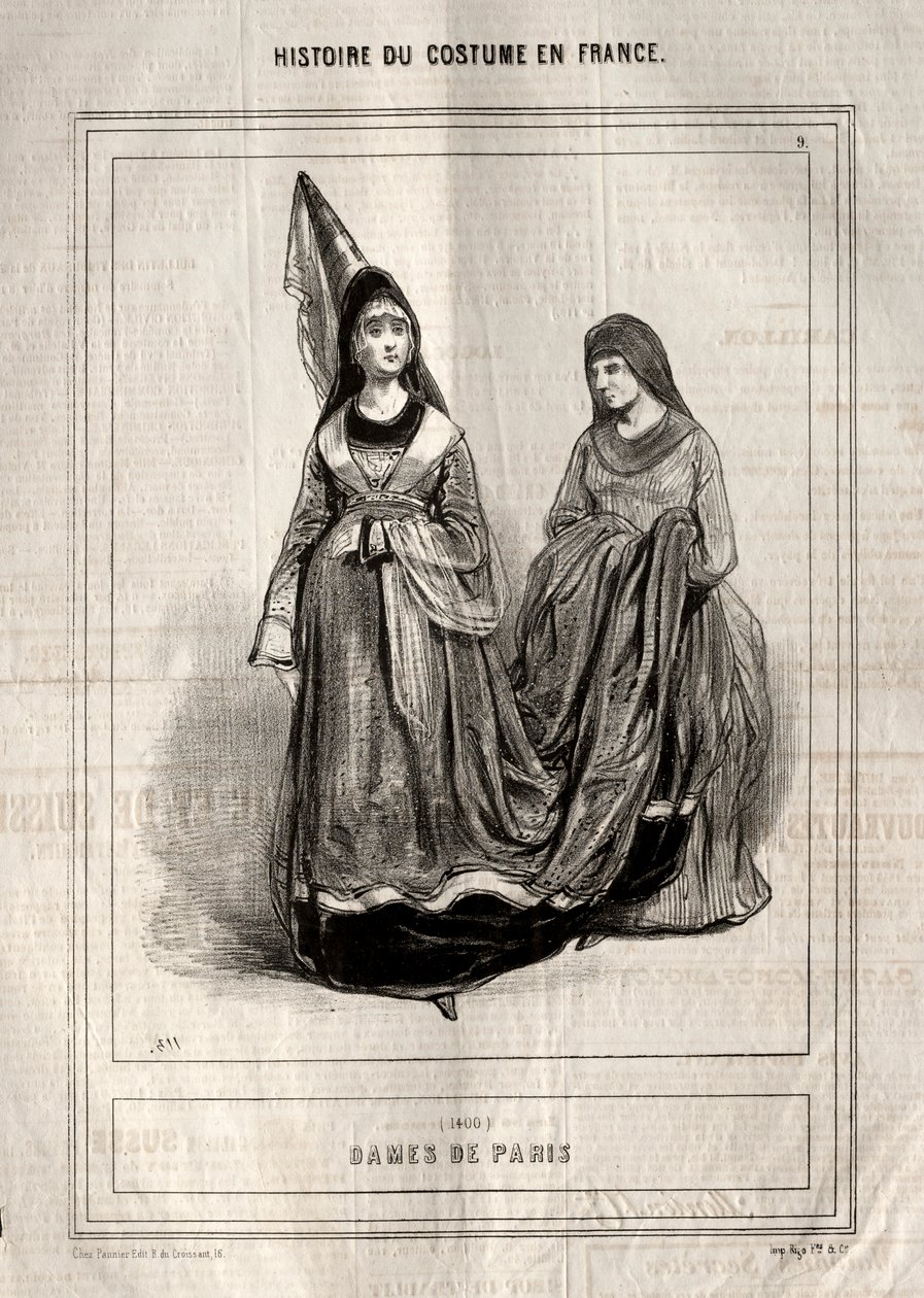 Historia kostiumów we Francji: Damy Paryża, 1843. autorstwa Paul Gavarni