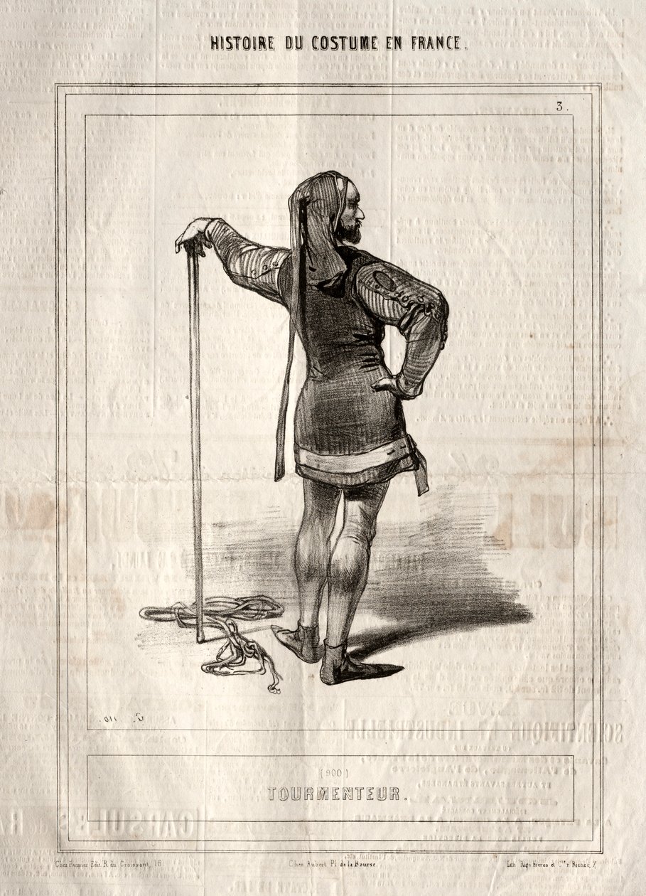 Historia kostiumów we Francji: Tormenteur, 1843. autorstwa Paul Gavarni