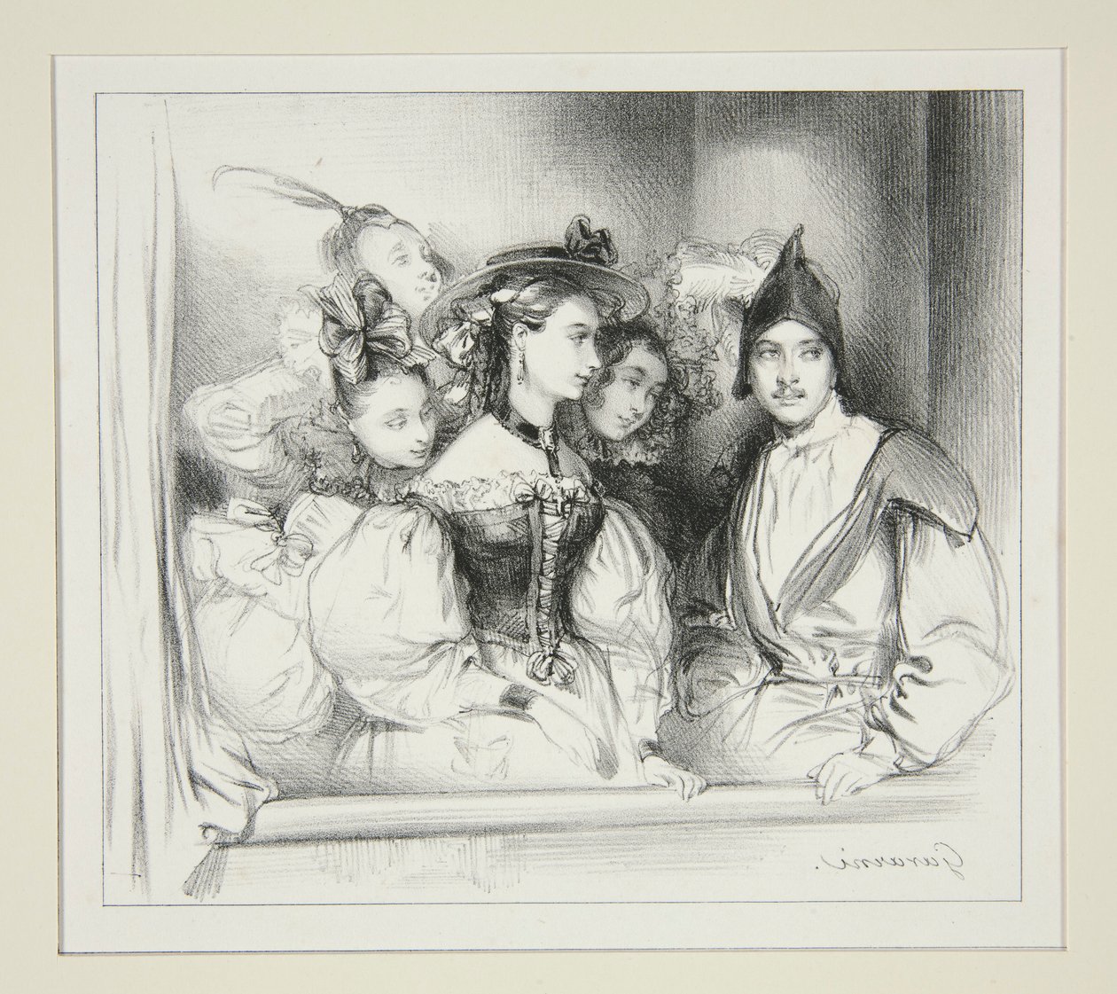 La Loge Du Bal. autorstwa Paul Gavarni