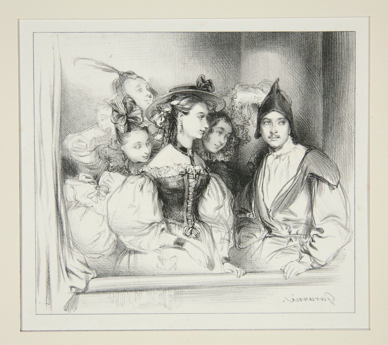 La Loge Du Bal. autorstwa Paul Gavarni
