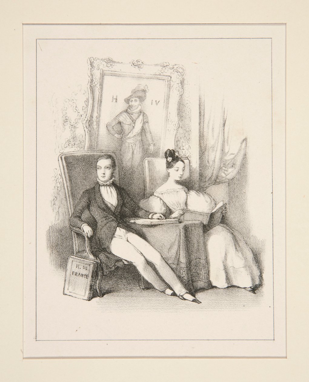 Brat i siostra / Praga (Henri, hrabia Chambord i księżna Parmy jako dzieci) autorstwa Paul Gavarni