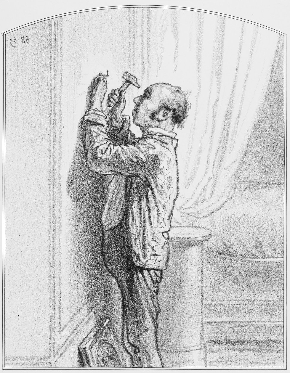 Portret Prima Donny, ilustracja 4 z Les Toquades, 1858 autorstwa Paul Gavarni