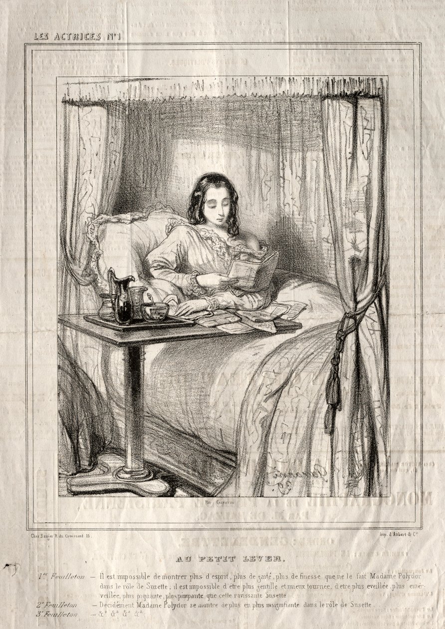 Aktorki: O małym wschodzie słońca..., 1843. autorstwa Paul Gavarni