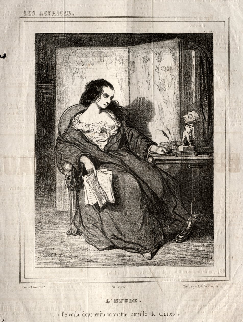 Aktorki: Studium, 1843. autorstwa Paul Gavarni