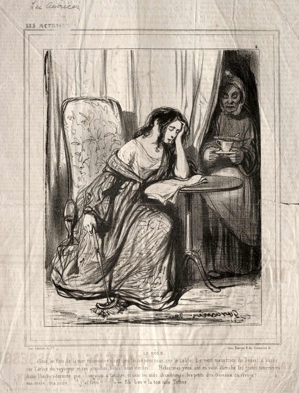 Aktorki: rola, 1843. autorstwa Paul Gavarni