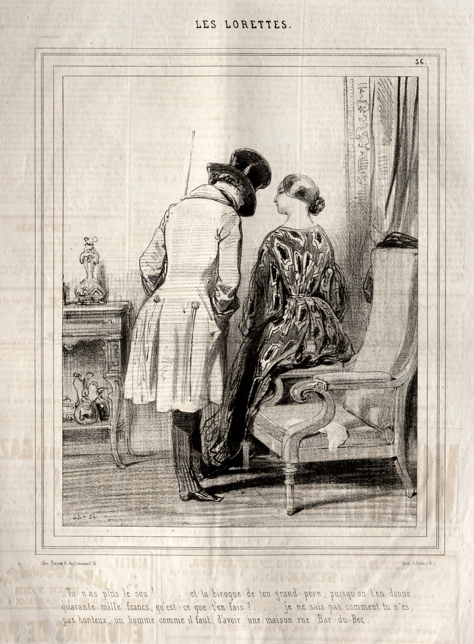Lorette, 1842. autorstwa Paul Gavarni