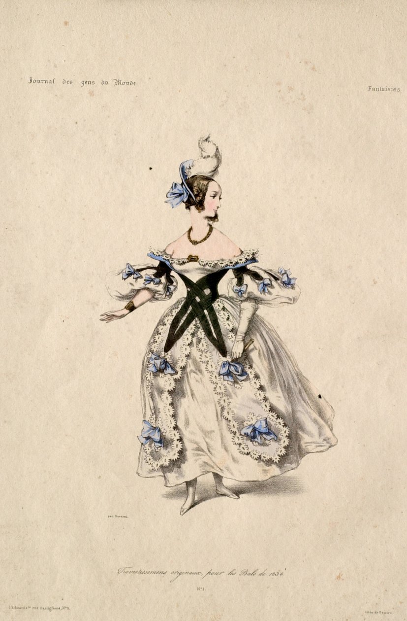 Oryginalne kostiumy maskaradowe na bale w 1834 roku autorstwa Paul Gavarni