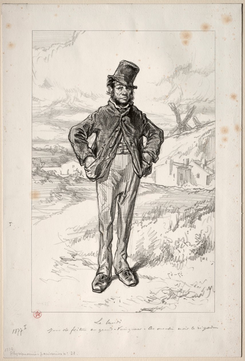 Physionomies Parisiennes: poniedziałek, 1857-58. autorstwa Paul Gavarni