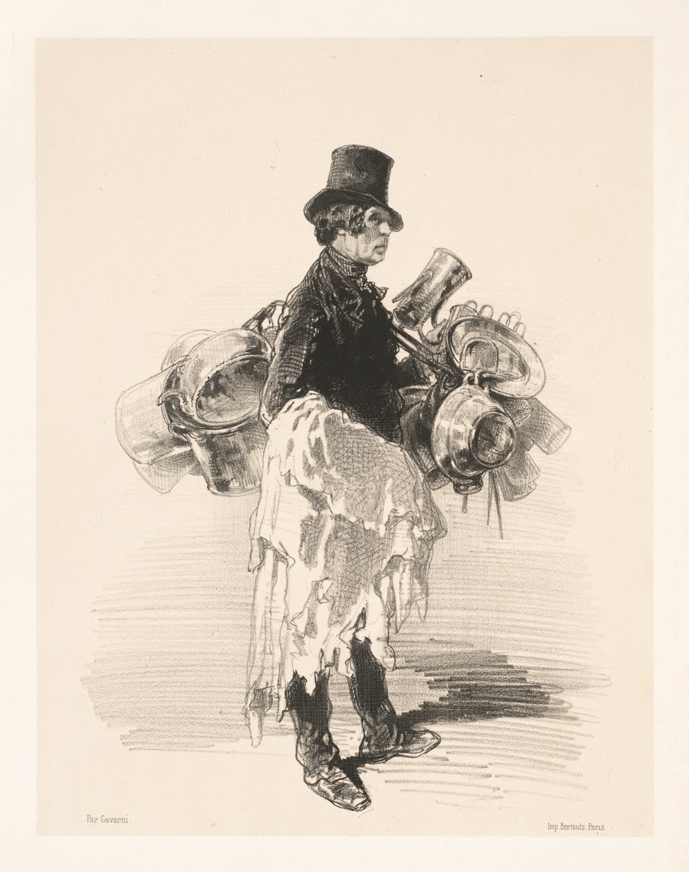Sprzedawca rondli (Marchand de casseroles) autorstwa Paul Gavarni