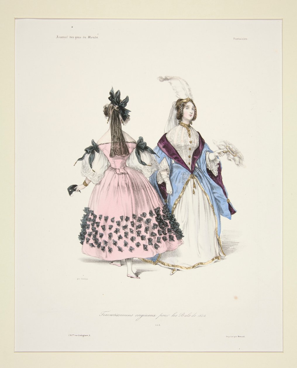 ORYGINALNE TRAVESTISSEMENS (sic) do piłek z 1834 r. 5 i 6. autorstwa Paul Gavarni