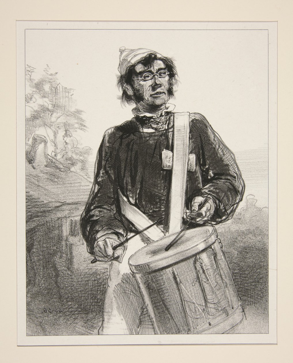 Bęben wiejski. autorstwa Paul Gavarni