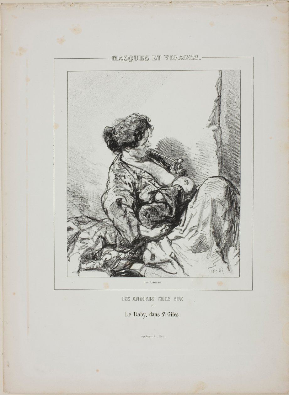 „The Baby in Saint-Giles” z cyklu „Masques et Visages” autorstwa Paul Gavarni