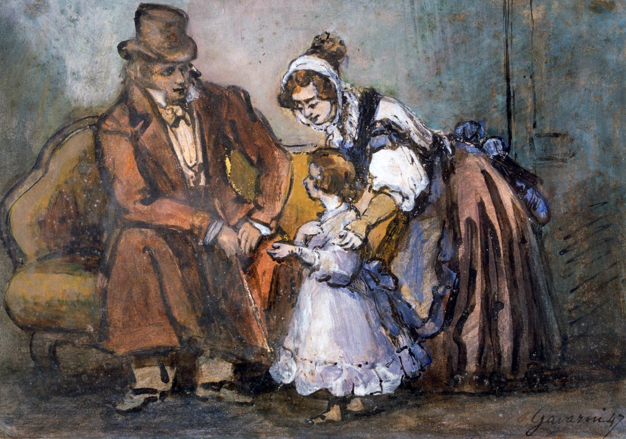 Szczęśliwa rodzina, 1847 autorstwa Paul Gavarni