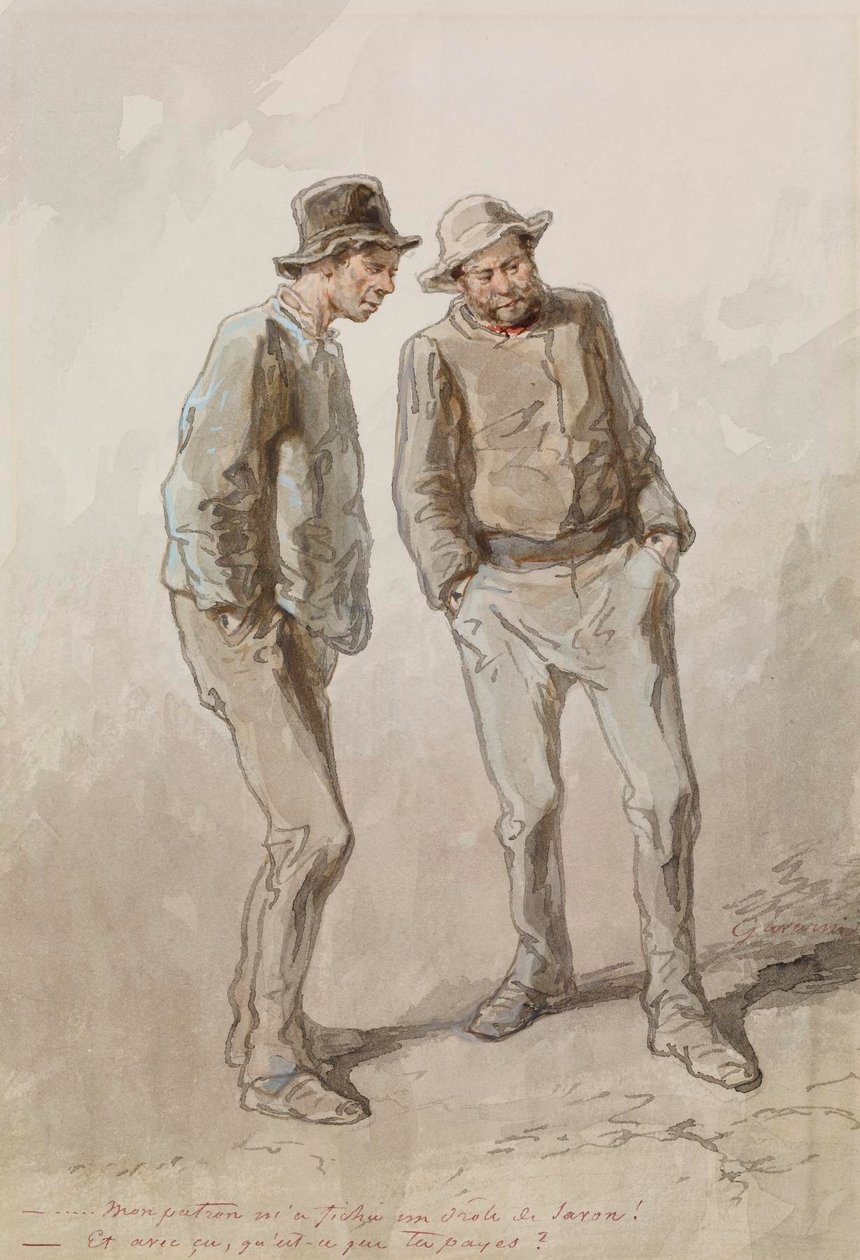 Dwóch chłopów autorstwa Paul Gavarni