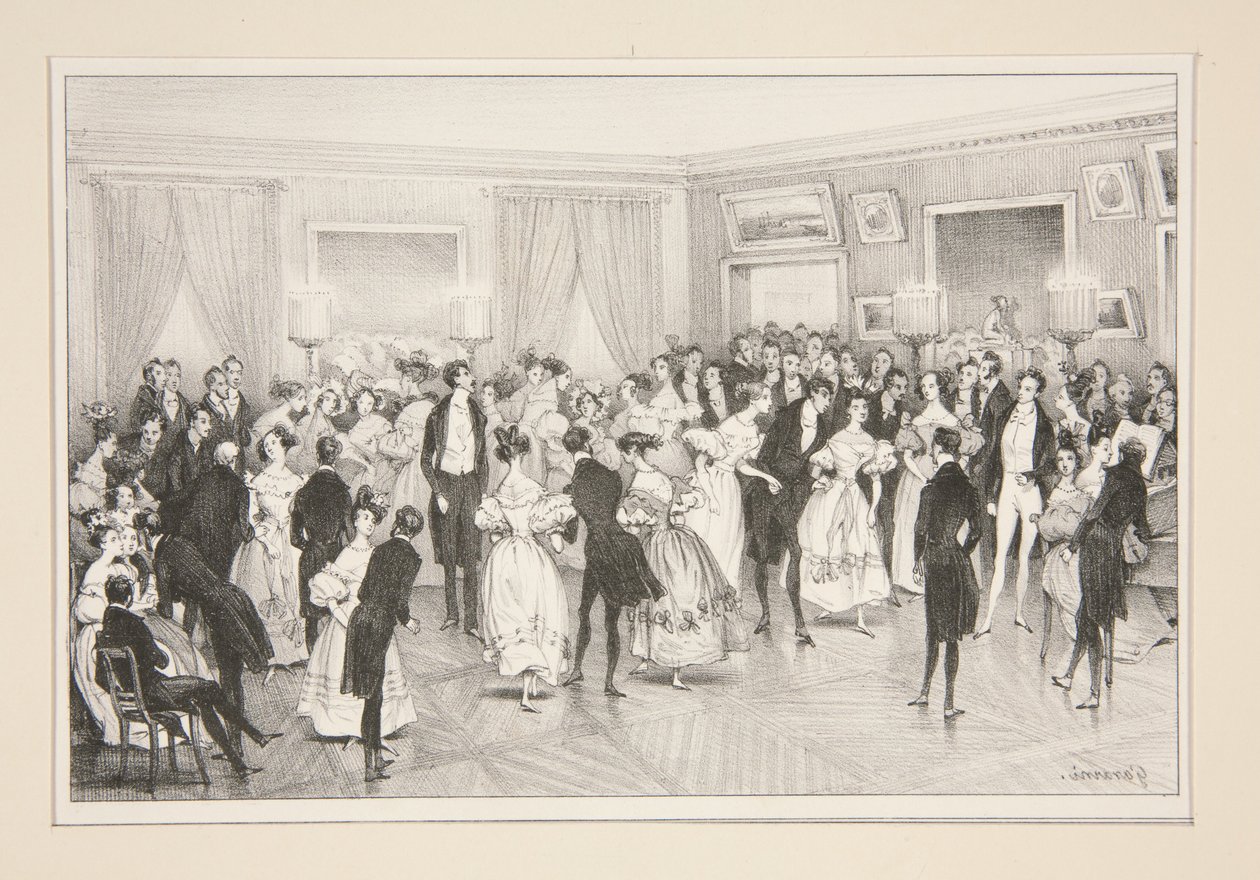 Bal / Na Chaussée d’Antin autorstwa Paul Gavarni