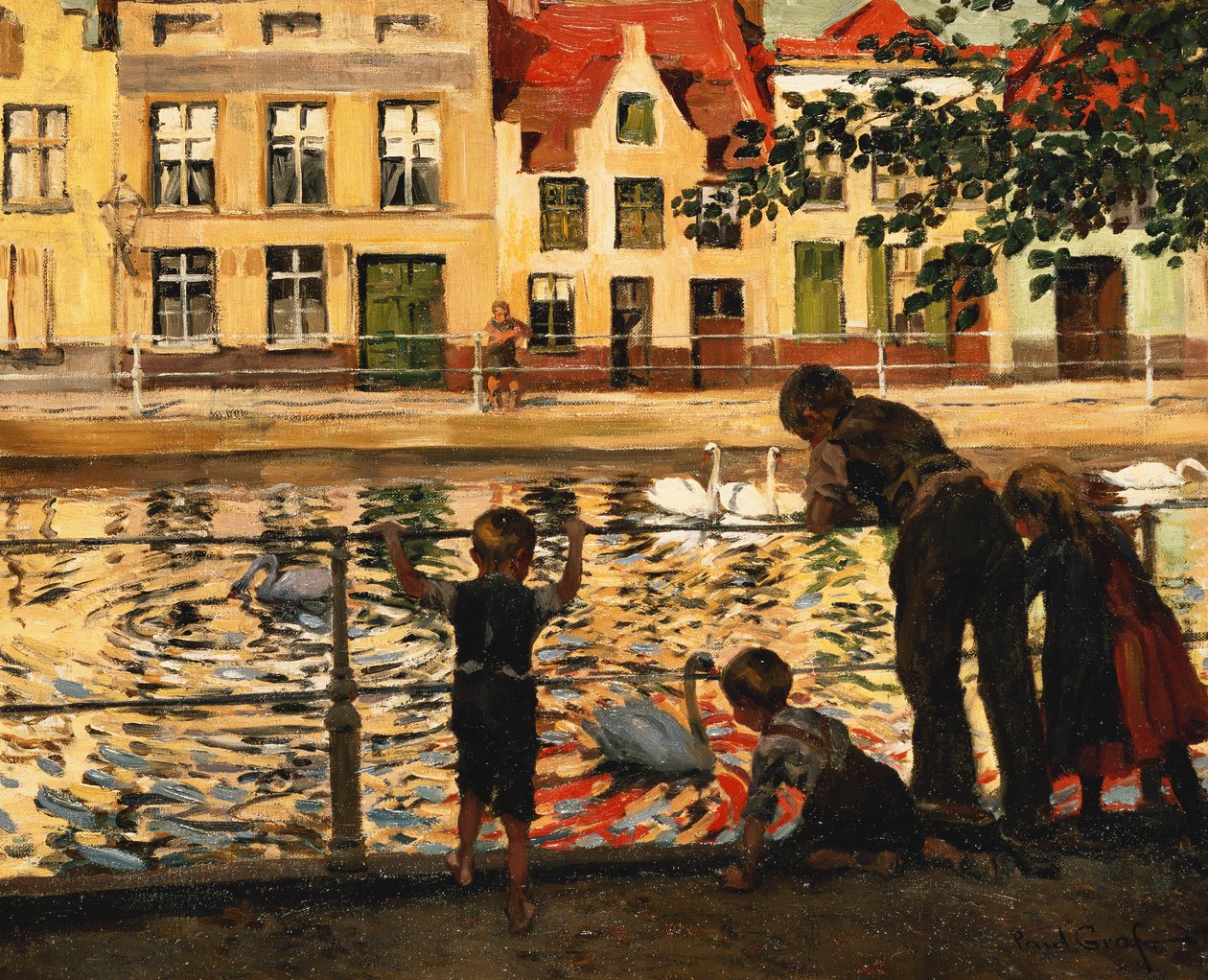 Karmienie łabędzi, autorstwa Paul Graf
