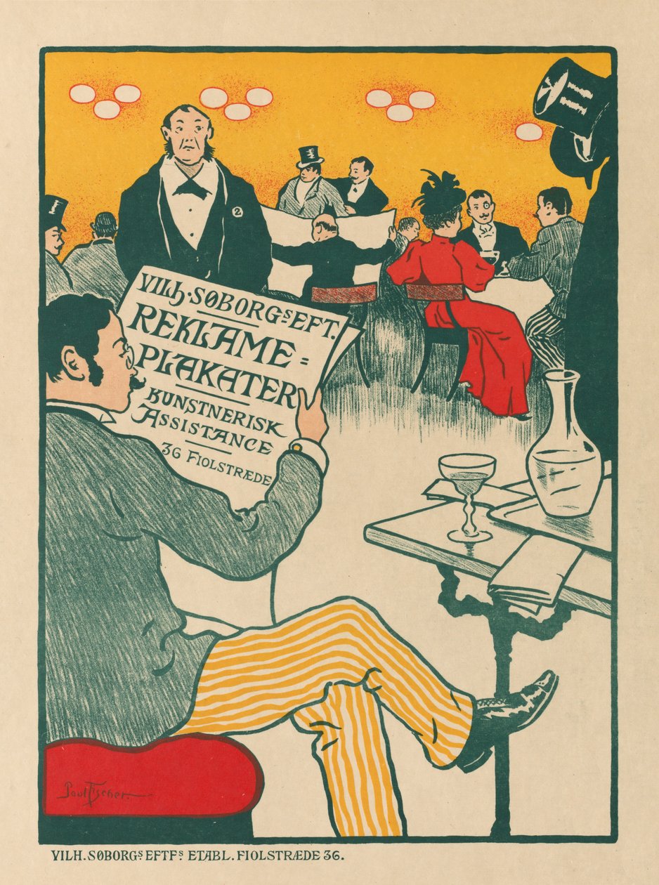 Mistrzowie plakatu: plakat do wystawy plakatów artystycznych Wilhelma Söborg autorstwa Paul Gustav Fischer (Danish