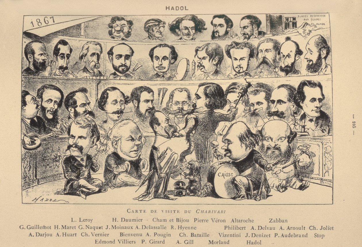 Wizytówka Charivari, 1867 autorstwa Paul Hadol