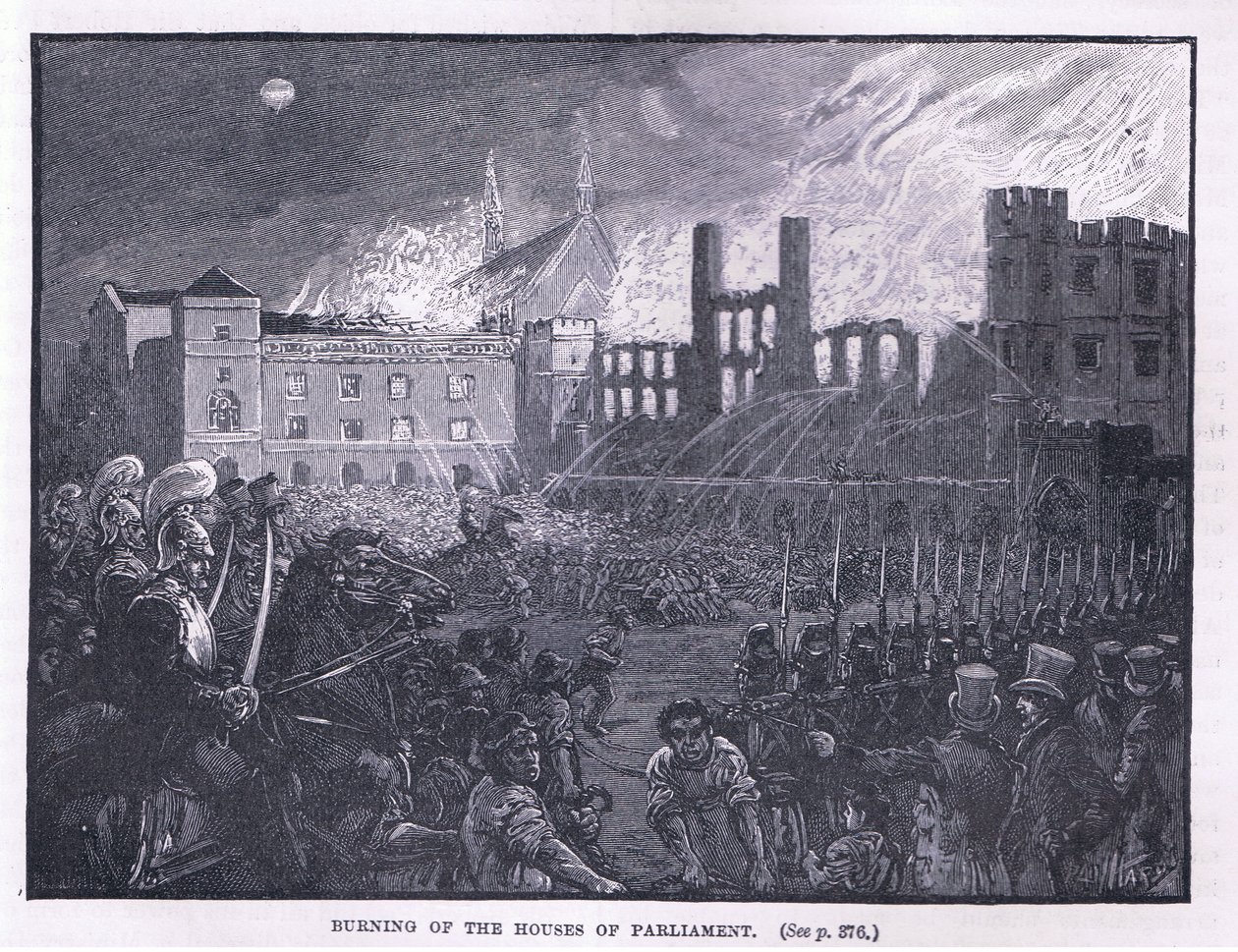 Spalenie gmachów parlamentu 1834 autorstwa Paul Hardy