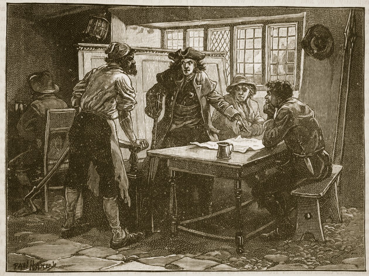 Kapitan z Nottingham i agitatorzy przy "Białym Koniu", ilustracja z "Cassell