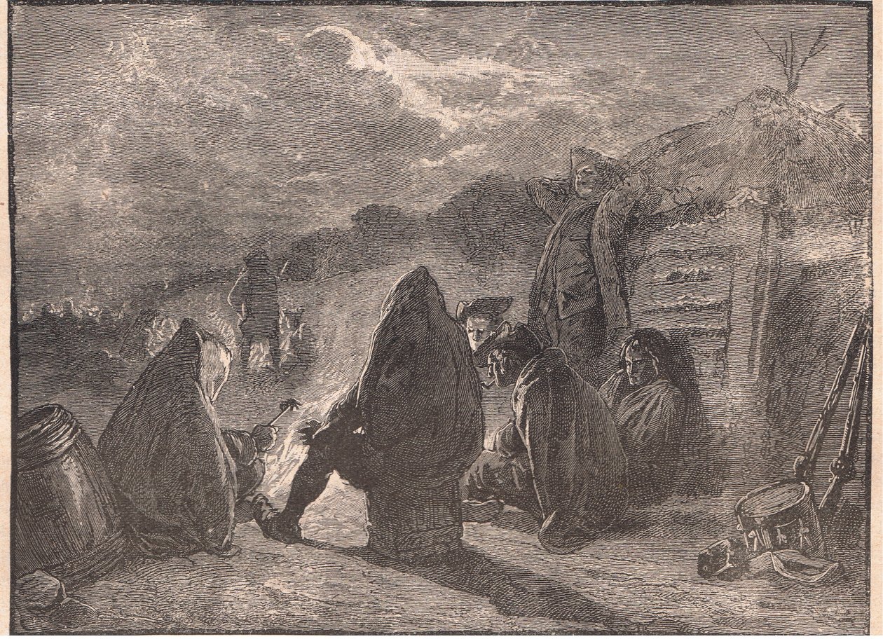 Waszyngton w Valley Forge przy ognisku autorstwa Paul Hardy