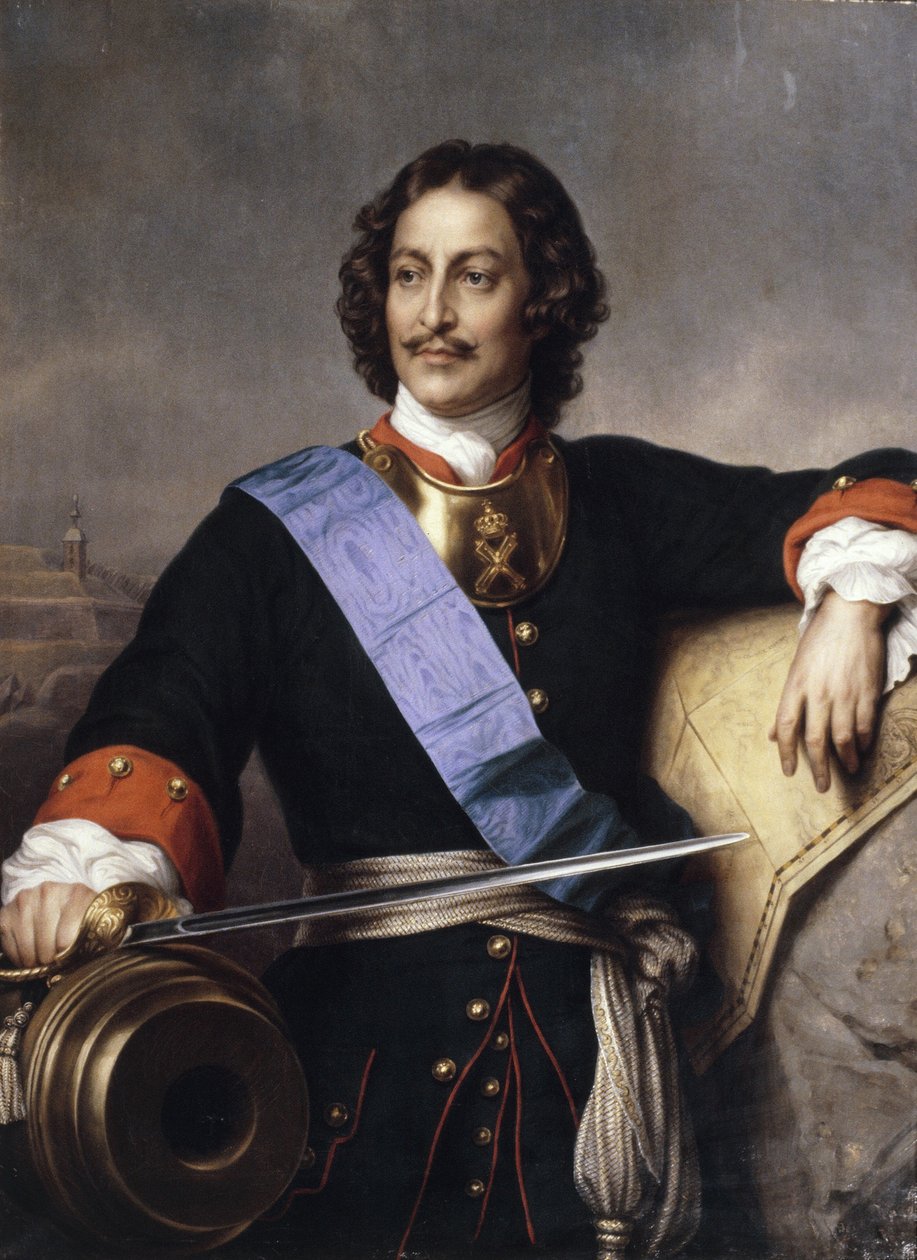 Portret cesarza Piotra I Wielkiego 1672-1725 autorstwa Paul Delaroche
