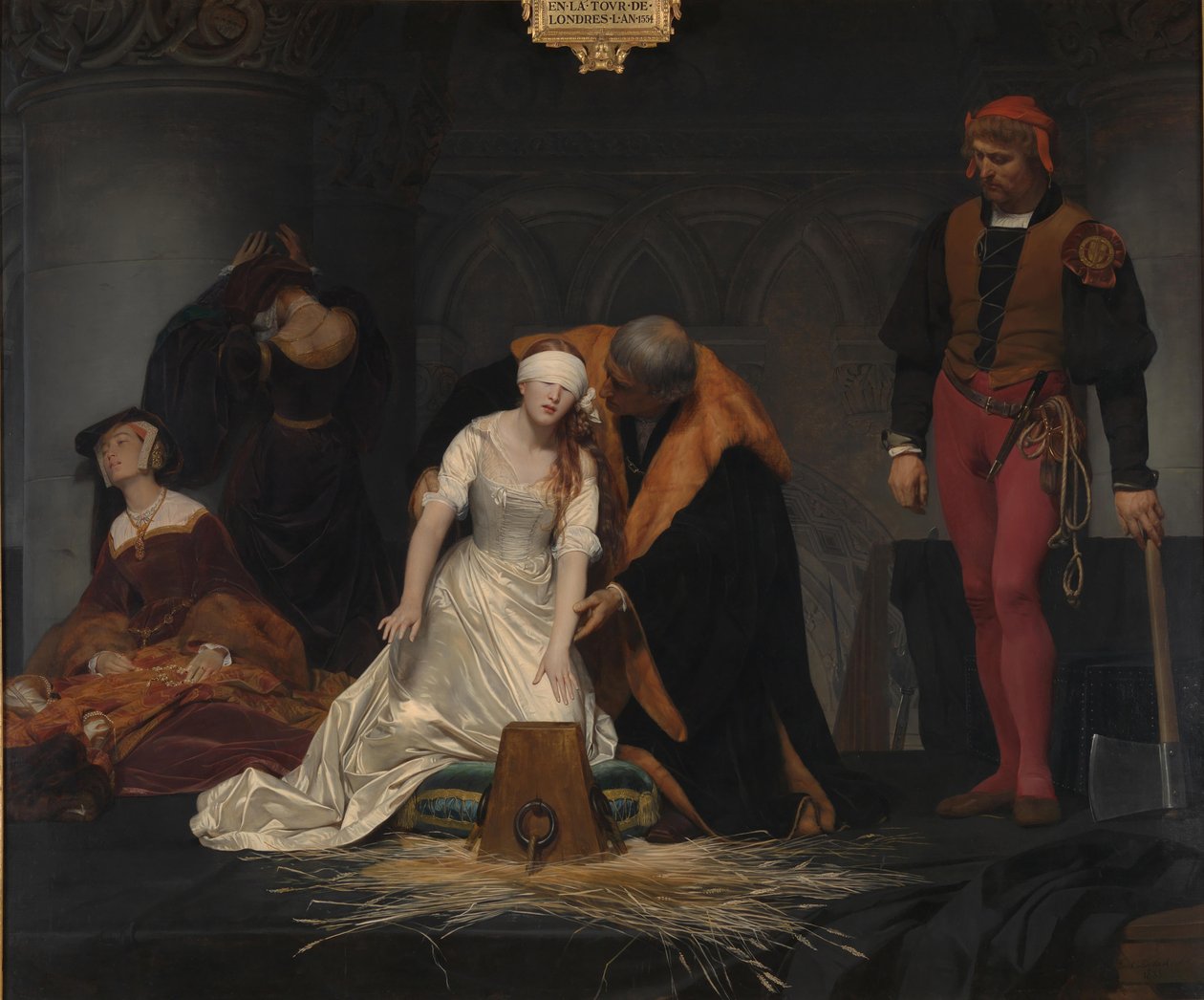 Egzekucja Lady Jane Grey, 1833 autorstwa Paul Delaroche