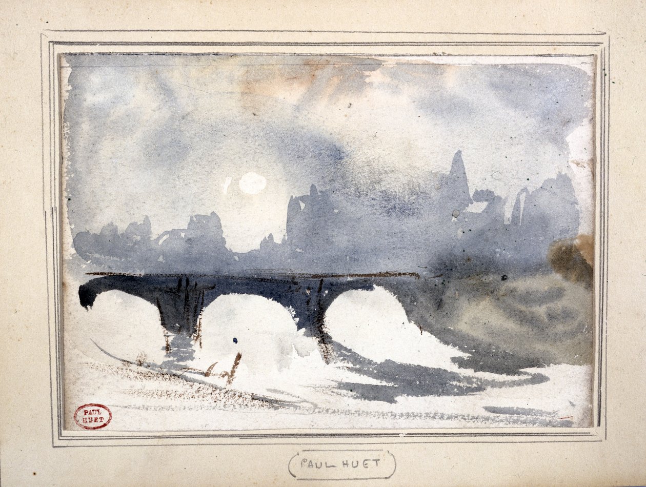 Zimowy poranek w pobliżu Pont Neuf autorstwa Paul Huet