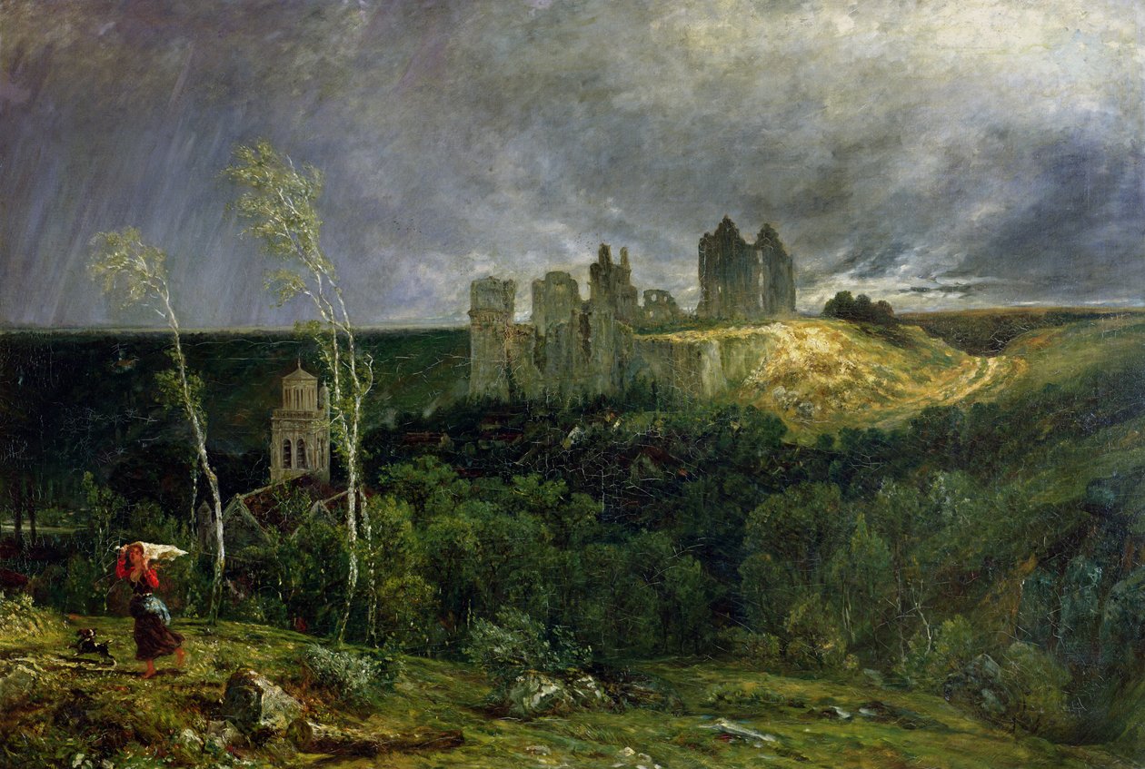 Ruiny zamku de Pierrefonds, 1861 autorstwa Paul Huet