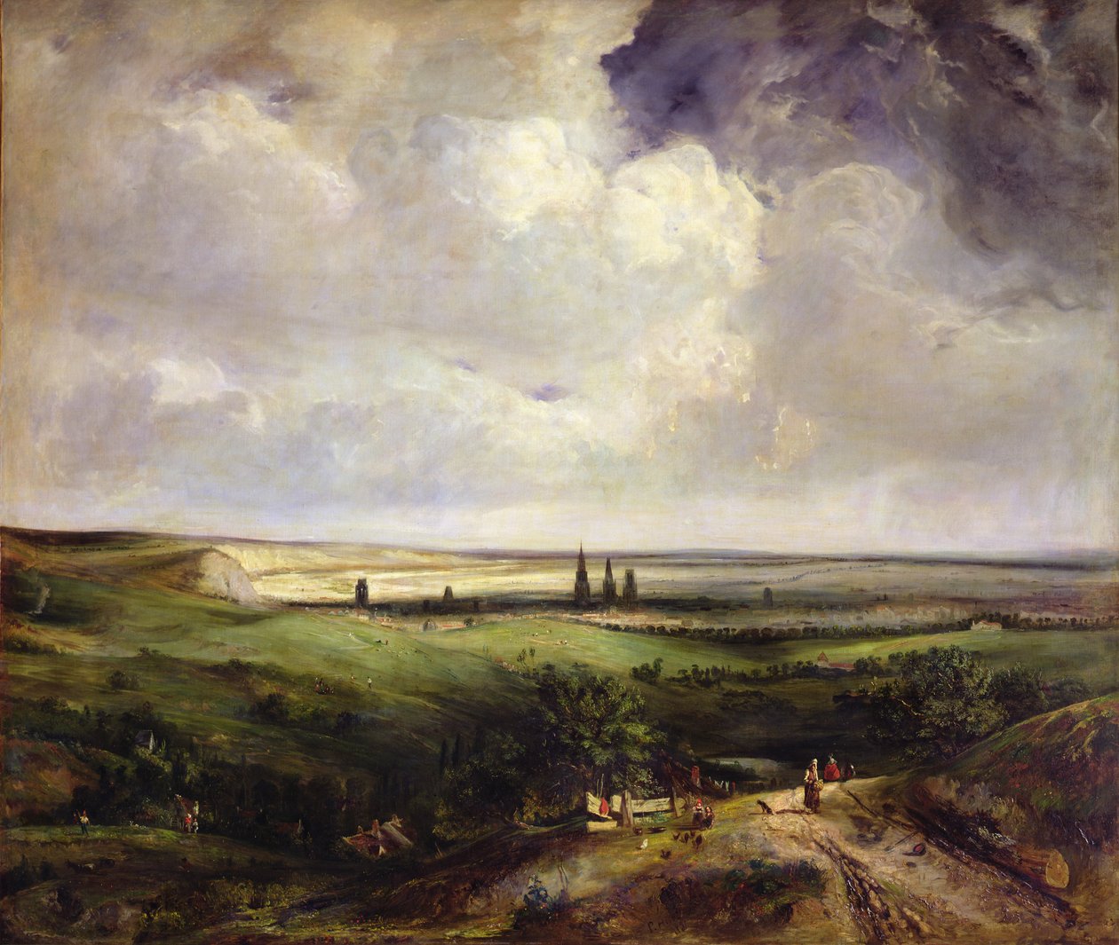 Widok Rouen, 1831 autorstwa Paul Huet