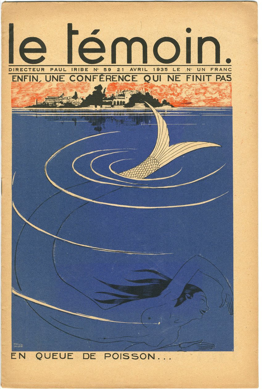 Okładka magazynu The Temoin, Satyryka w kolorach, 21 kwietnia 1935 (litografia) autorstwa Paul Iribe