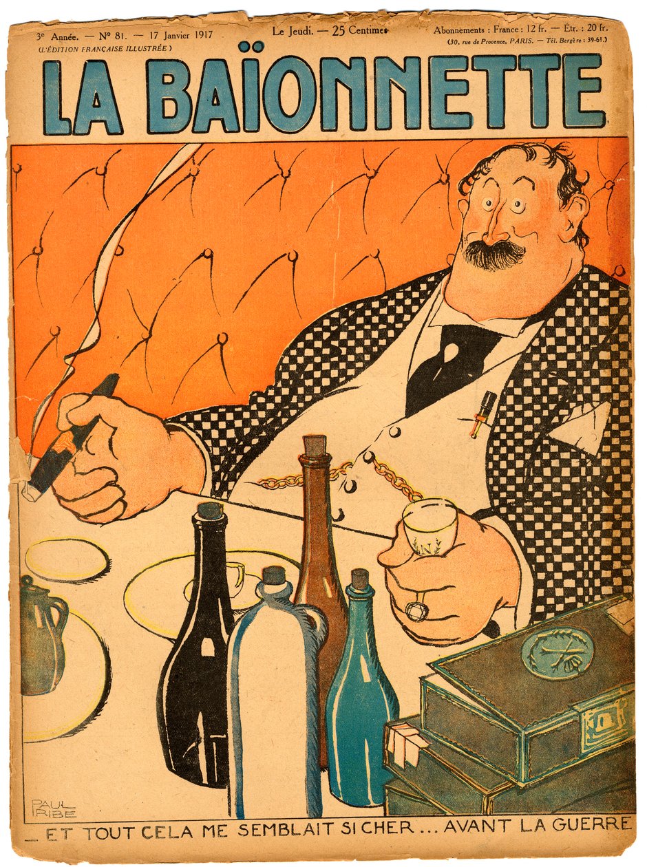 Okładka „La Baionnette”, Satyryczna w kolorach autorstwa Paul Iribe