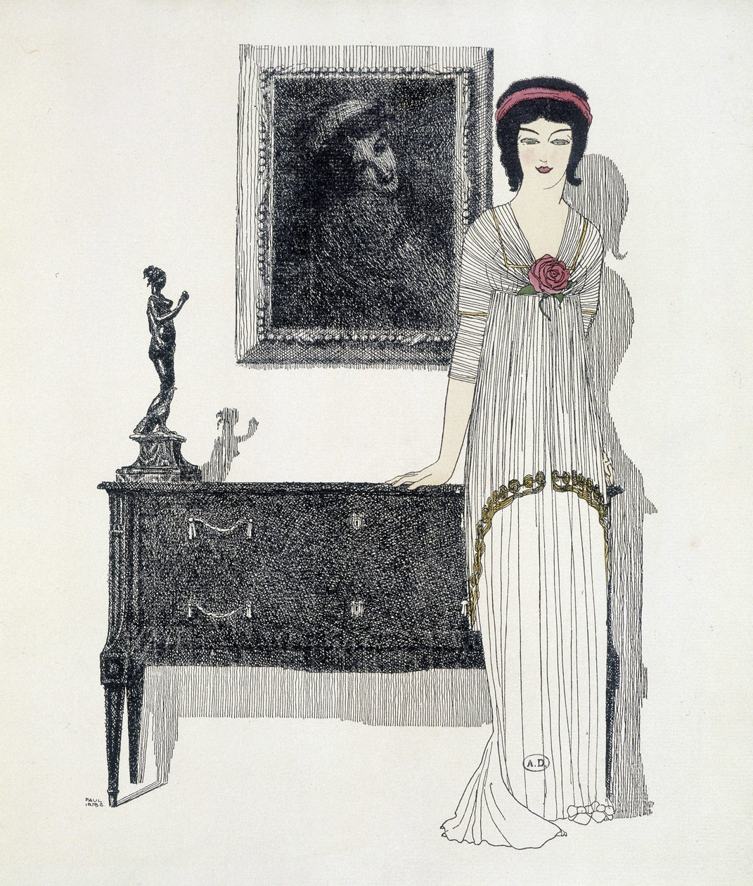 Stworzenie Paula Poireta z „”Les Dresses de Paul Poiret””, rysunek Paula Iribe. 1908 autorstwa Paul Iribe