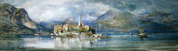 Isola Pescatori (akwarela i bodycolor na papierze) autorstwa Paul Jacob Naftel