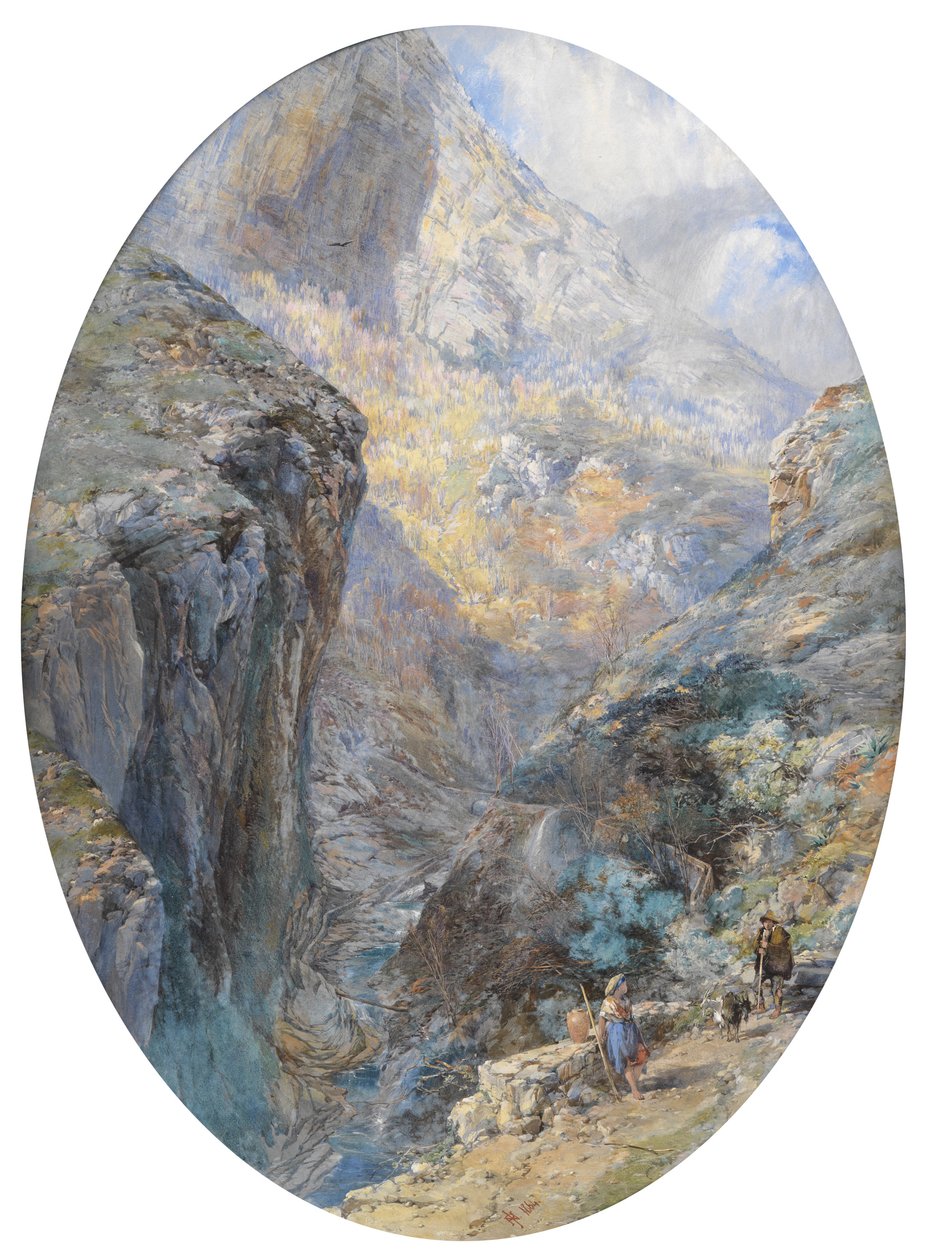 W pobliżu Amalfi, La Vallée des Moulins, 1864 (toaleta podwyższona kolorem nadwozia) autorstwa Paul Jacob Naftel