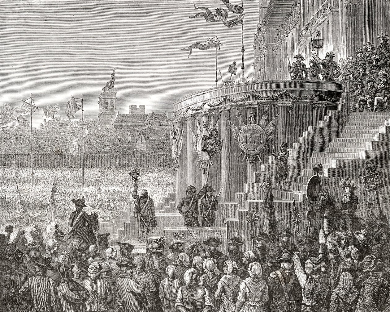 Święto Najwyższej Istoty, 8 czerwca 1794, z "Histoire de la Revolution Francaise" Louisa Blanc (1811-82) 1847-62 autorstwa Paul Jonnard