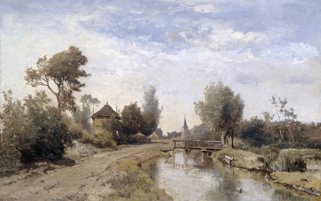 Krajobraz w pobliżu Kortenhoef autorstwa Paul Joseph Constantin Gabriël (signed by artist)