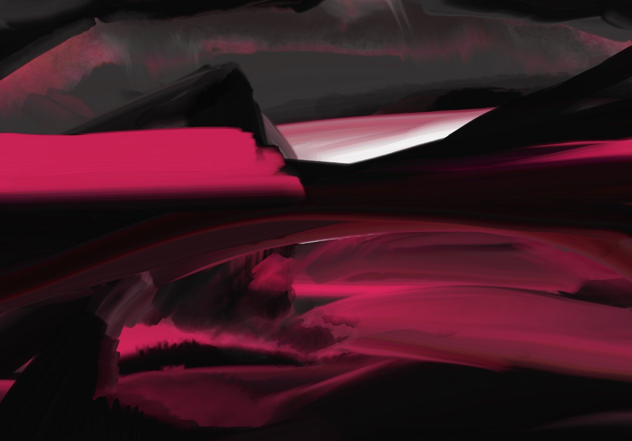 Surtr fjall, 2022 (sztuka cyfrowa) autorstwa Paul Kempton