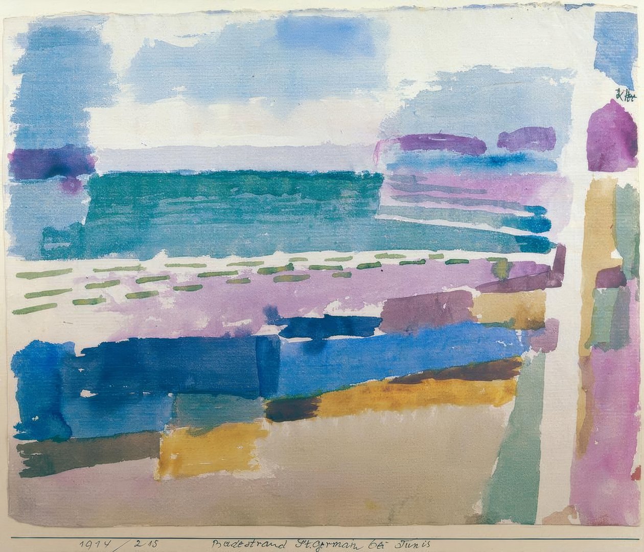 Plaża St. Germain w pobliżu Tunisu autorstwa Paul Klee