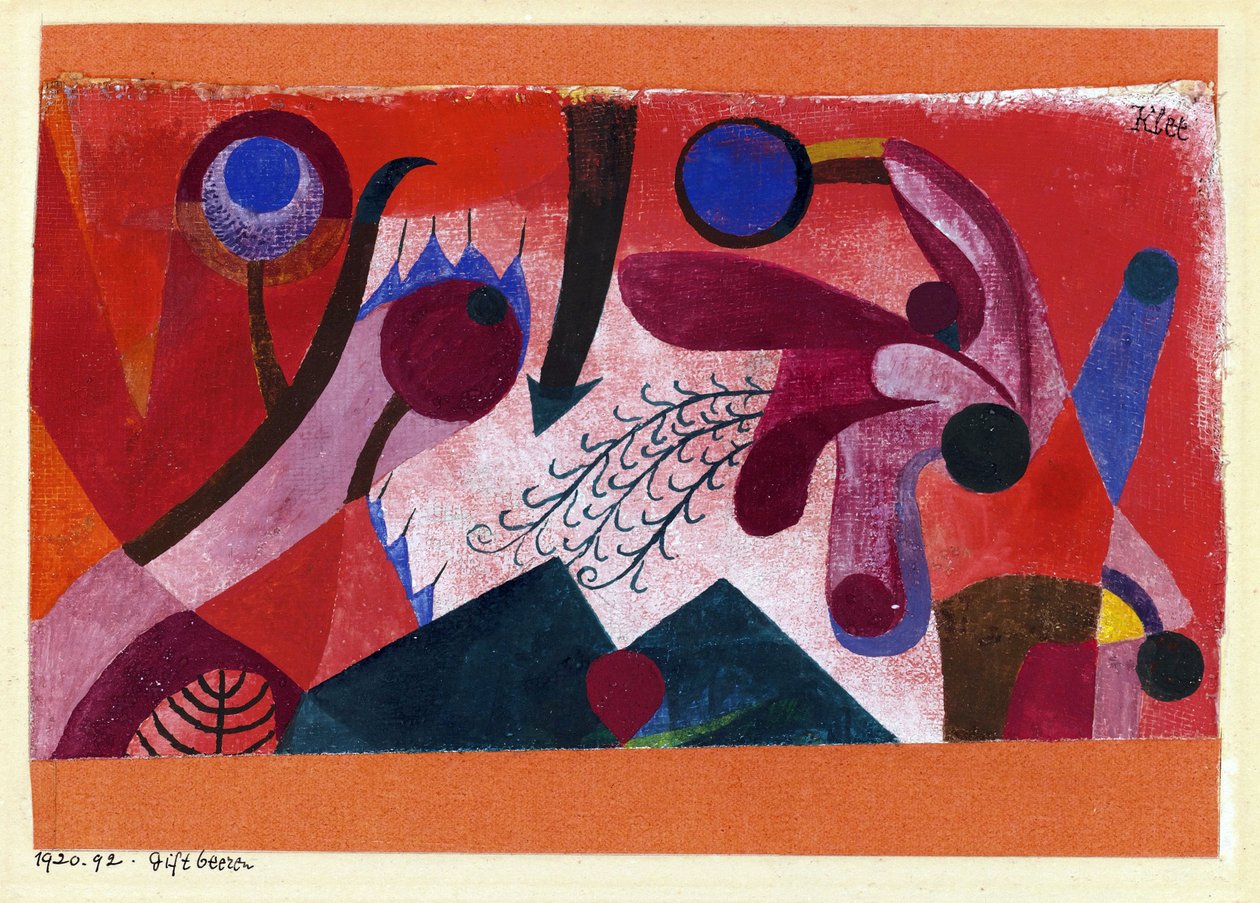 Akwarela „Trujące jagody” (Trujące jagody), Paul Klee (1879-1940) 1920 Wym. 15,4x22,2 cm Kolekcja prywatna autorstwa Paul Klee