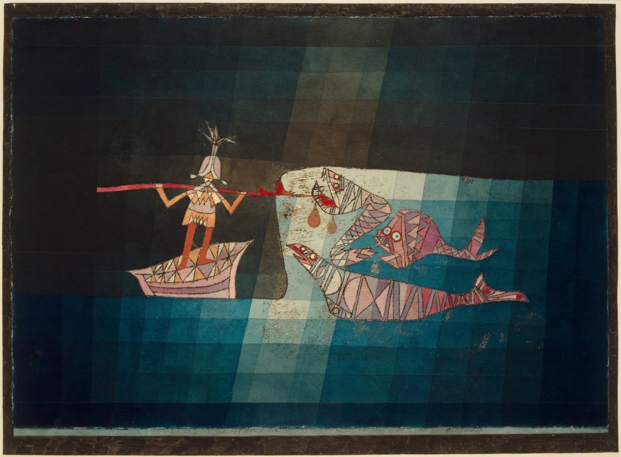 Scena bitewna z fantastycznej komiksowej Opery Marynarz, 1923. autorstwa Paul Klee