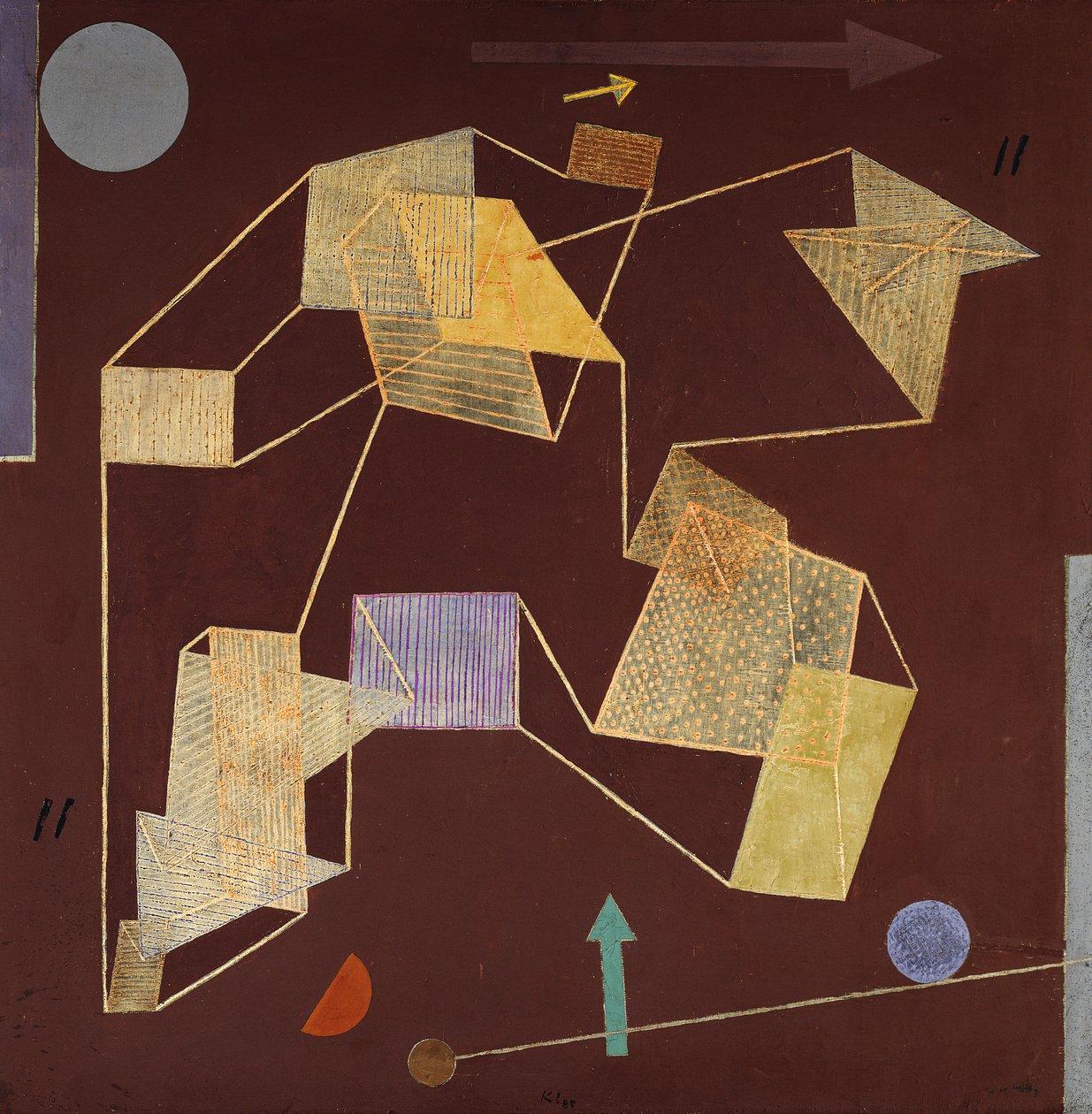 pływalność i wyporność (szybowanie); Winda i ścieżka (szybowanie) autorstwa Paul Klee