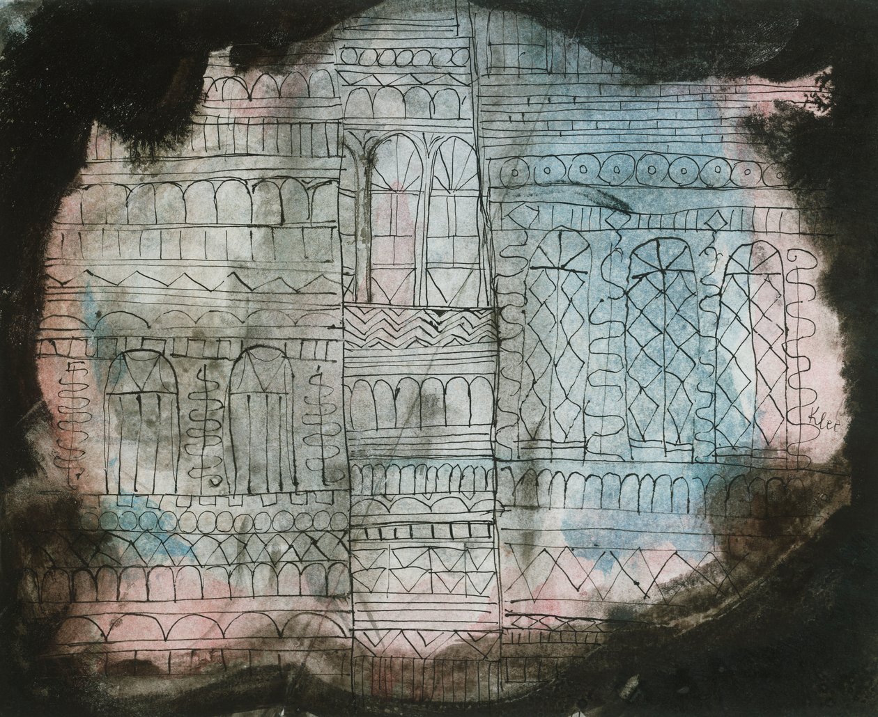Płonący zamek autorstwa Paul Klee