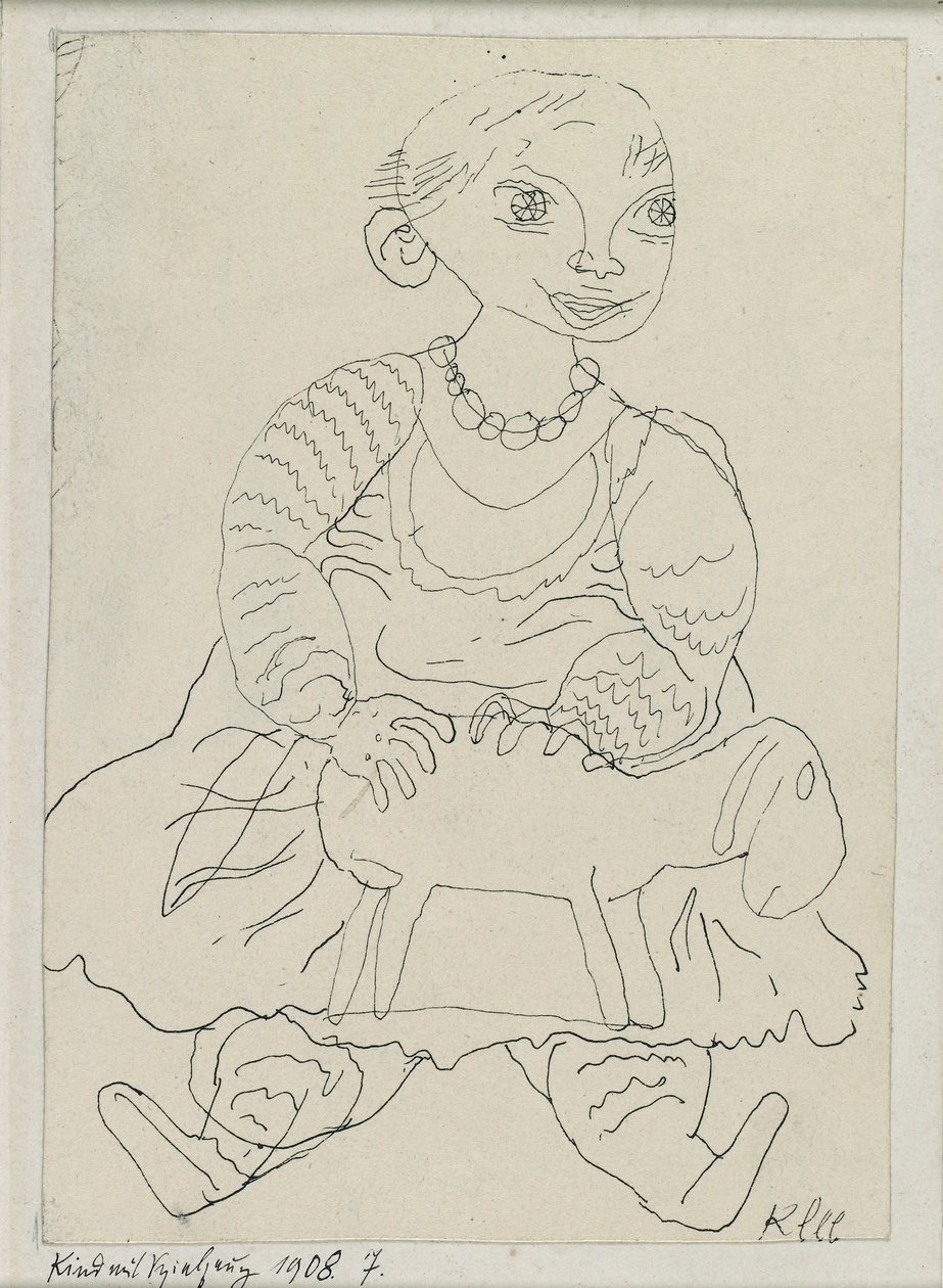 Dziecko z zabawką, 1908 autorstwa Paul Klee