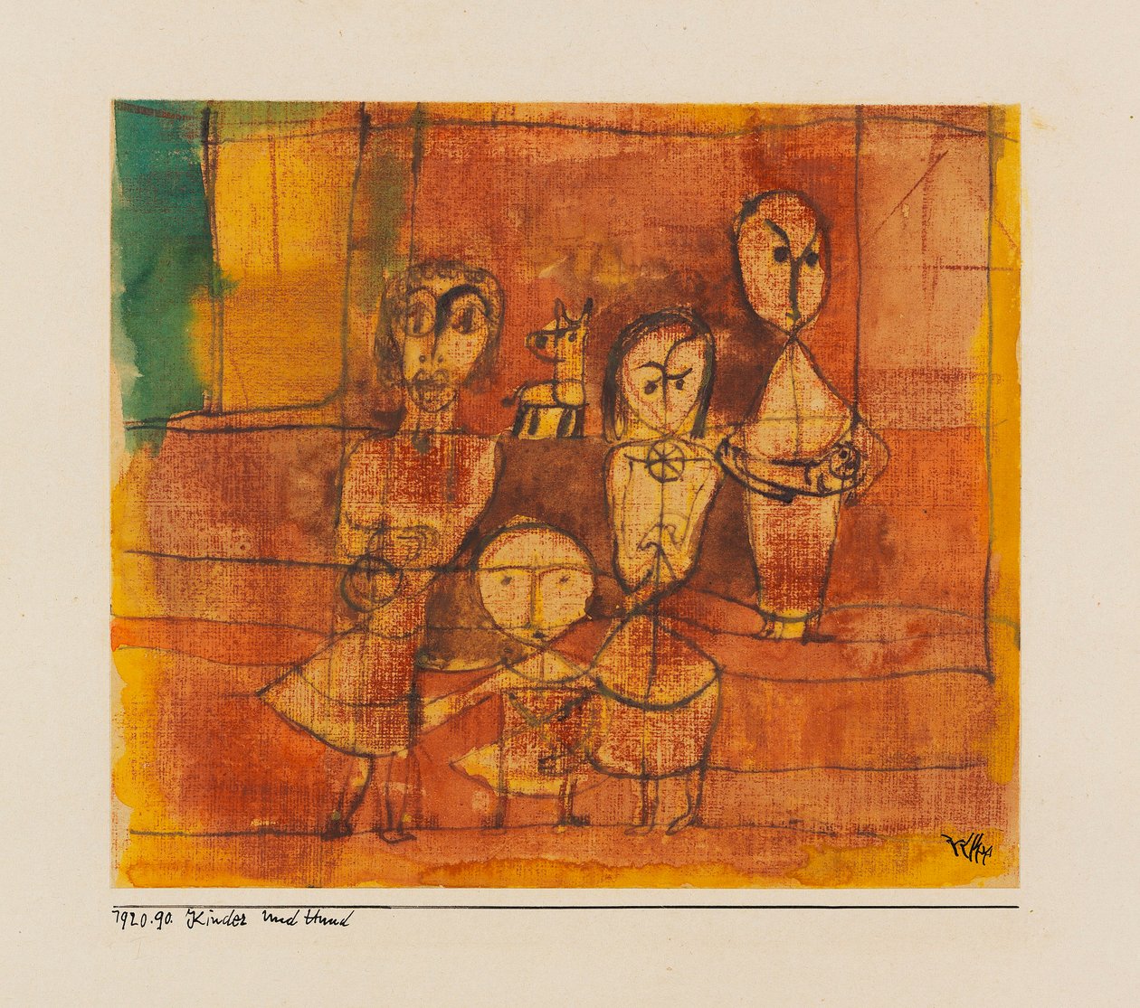 Dzieci i pies, 1920. autorstwa Paul Klee