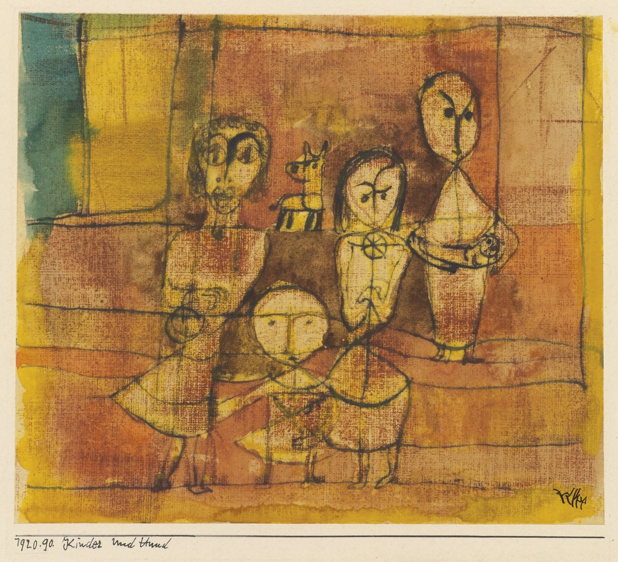 Dzieci i pies, 1920 autorstwa Paul Klee