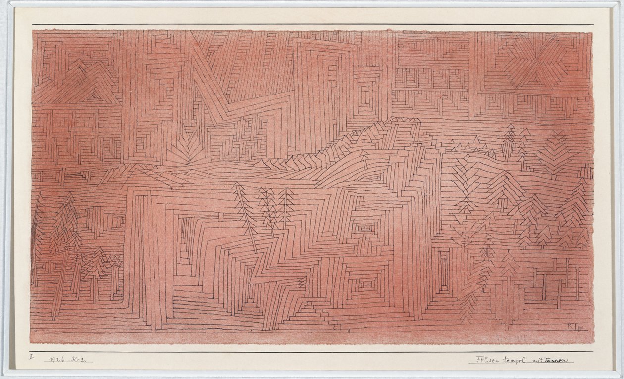 Świątynie klifowe z jodłami autorstwa Paul Klee